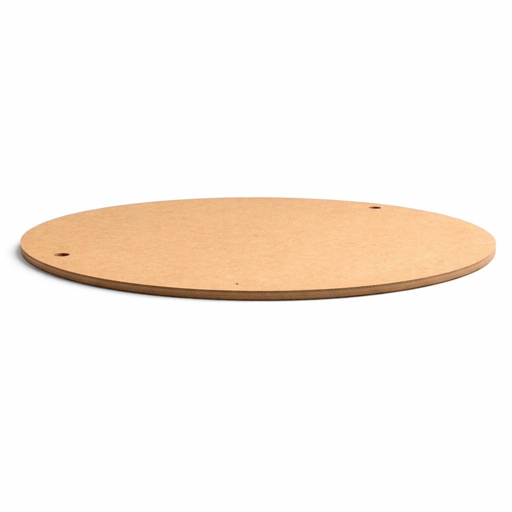Plain DIY MDF round board with smooth surface and hanging holes for craft and wall decor projects