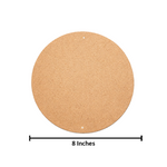 Plain DIY MDF round board with smooth surface and hanging holes for craft and wall decor projects with size