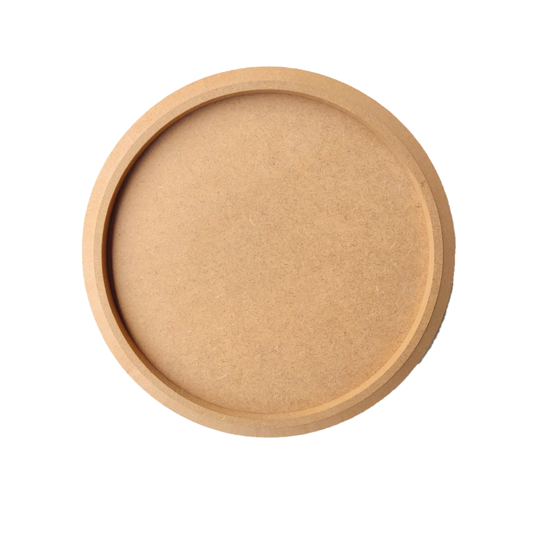 Plain round DIY MDF board with smooth finish, ideal for painting, mandala art, resin art, and DIY craft projects