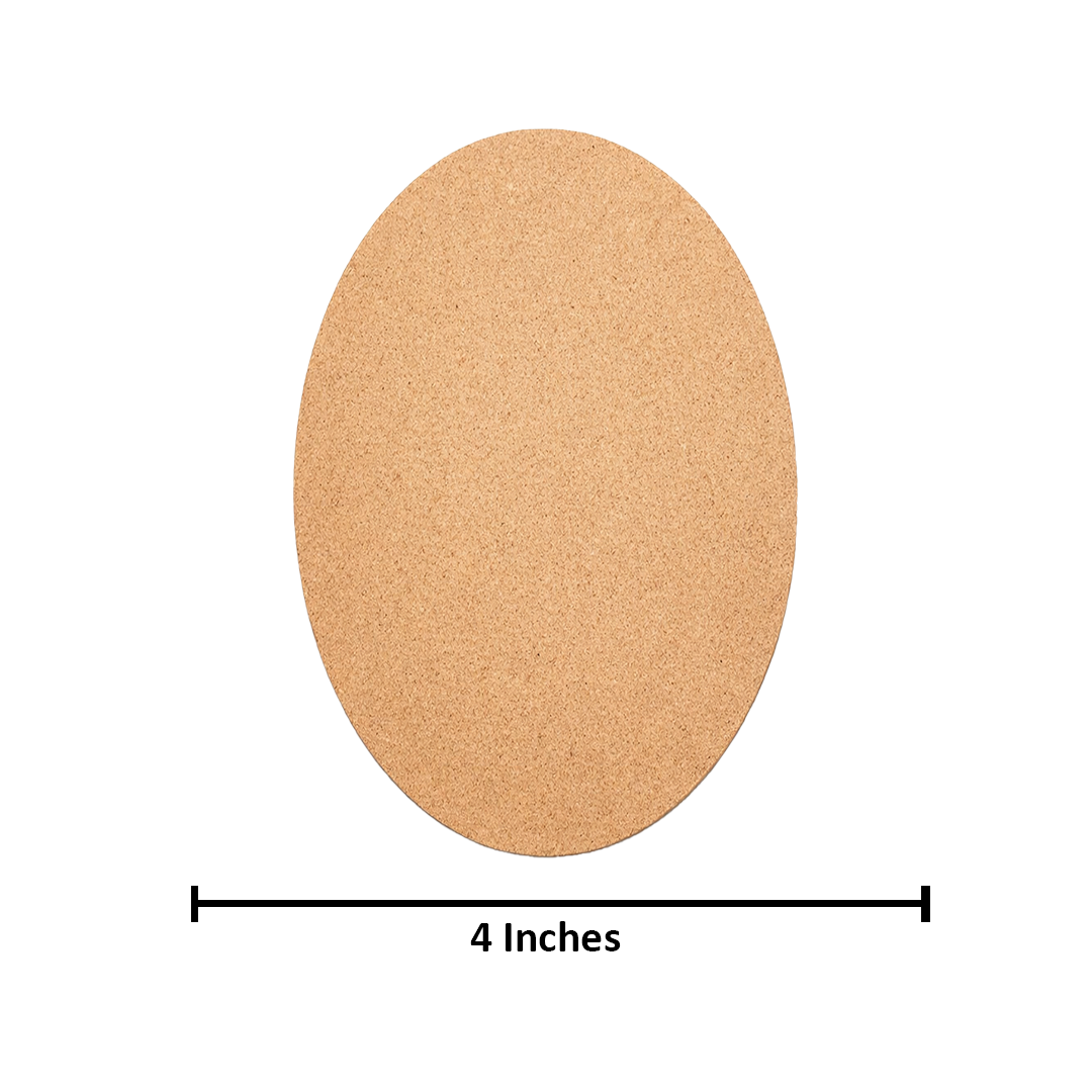 Plain oval MDF DIY board with smooth unpainted surface for painting, craft, and décor projects with size