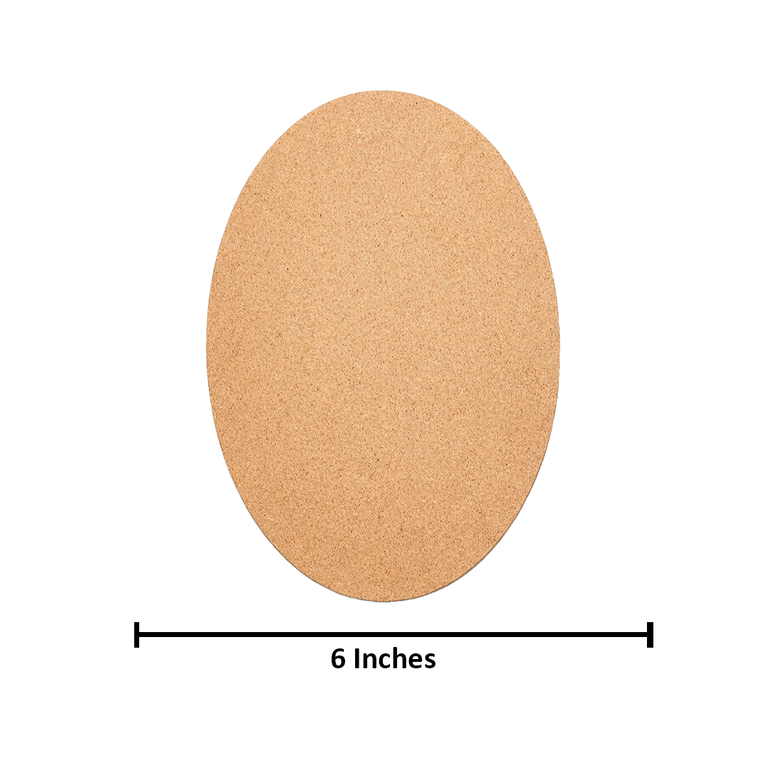 Plain oval MDF DIY board with smooth unpainted surface for painting, craft, and décor projects with size