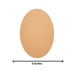 Plain oval MDF DIY board with smooth unpainted surface for painting, craft, and décor projects with size