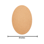 Plain oval MDF DIY board with smooth unpainted surface for painting, craft, and décor projects with size