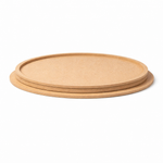 Plain round MDF DIY boards stacked together with smooth unpainted surface for painting, mandala art, and craft projects