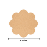Plain scalloped MDF DIY board with smooth unpainted surface for painting, mandala art, and decorative craft projects with size