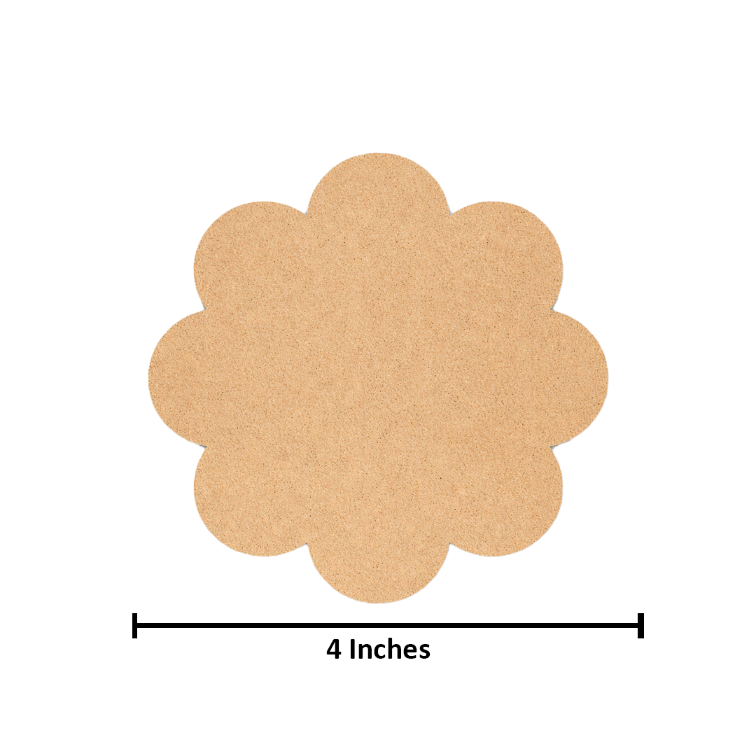 Plain scalloped MDF DIY board with smooth unpainted surface for painting, mandala art, and decorative craft projects with size