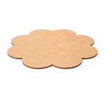 Plain scalloped MDF DIY board with smooth unpainted surface for painting, mandala art, and decorative craft projects