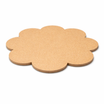 Plain scalloped MDF DIY board with smooth unpainted surface for painting, mandala art, and decorative craft projects