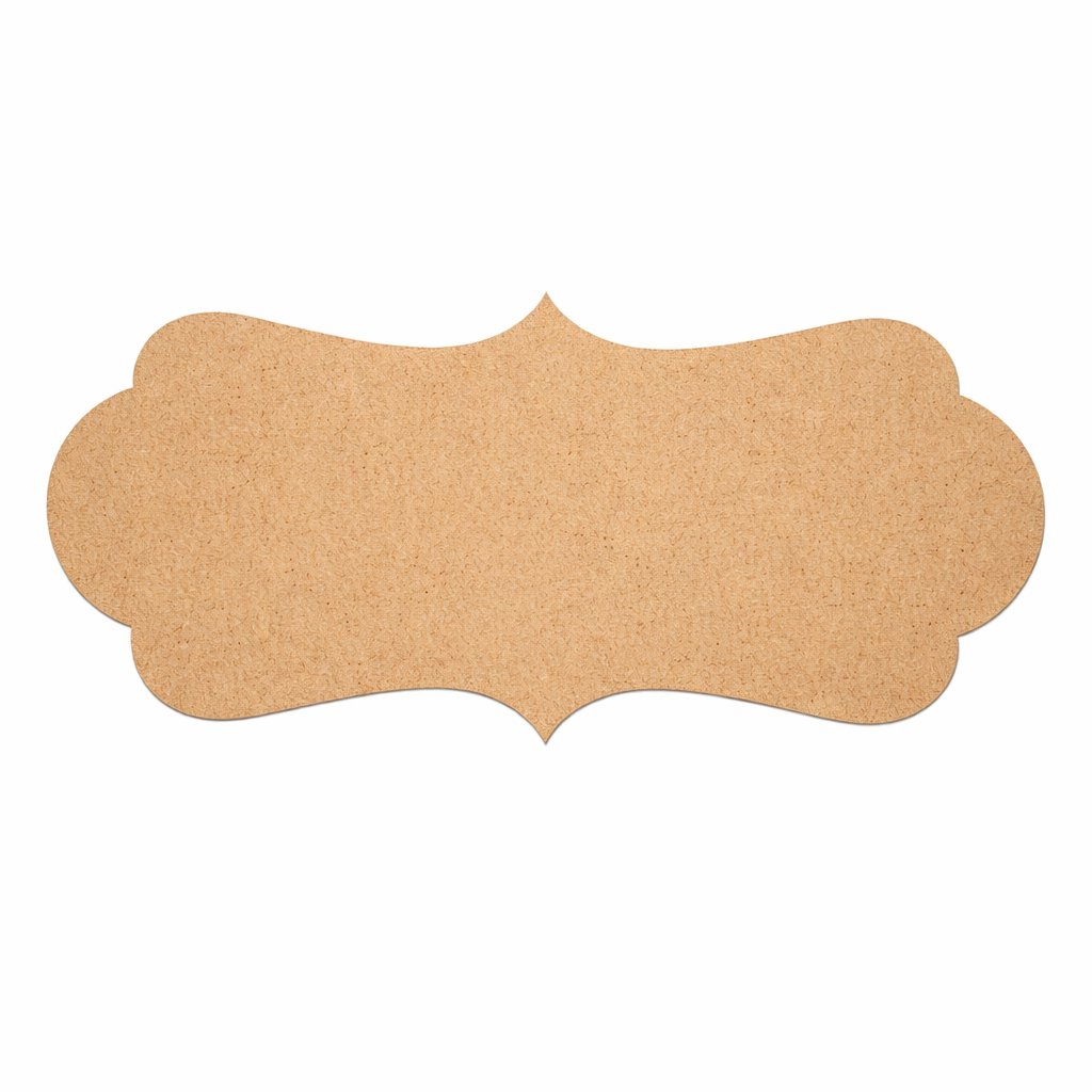 Plain decorative MDF DIY board with smooth unpainted surface for painting, name plate making, and craft décor projects