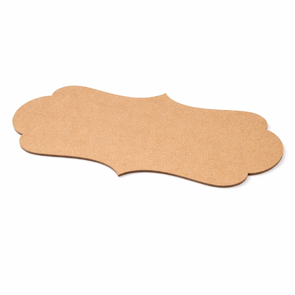 Plain decorative MDF DIY board with smooth unpainted surface for painting, name plate making, and craft décor projects