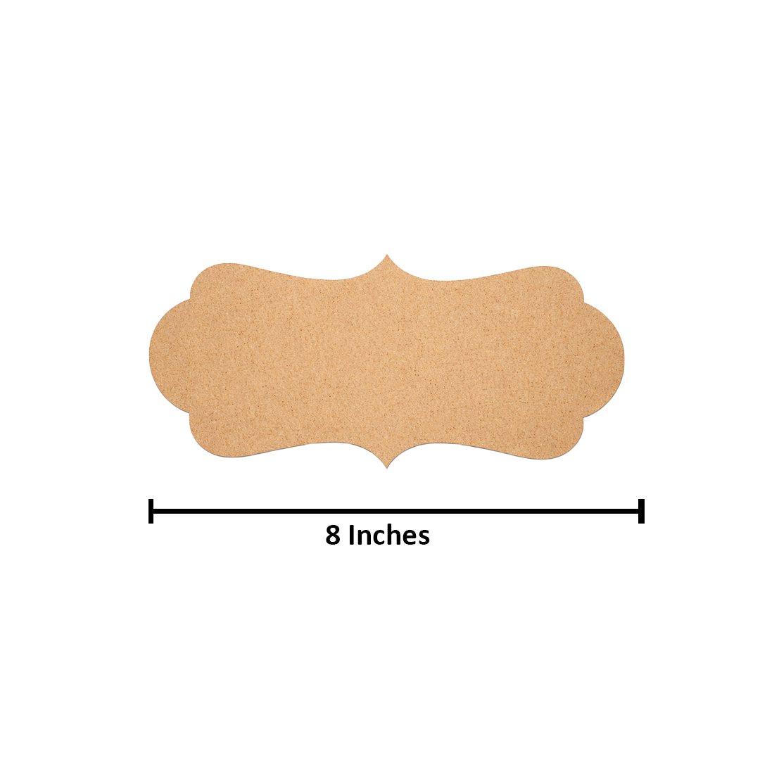 Plain decorative MDF DIY board with smooth unpainted surface for painting, name plate making, and craft décor projects with size