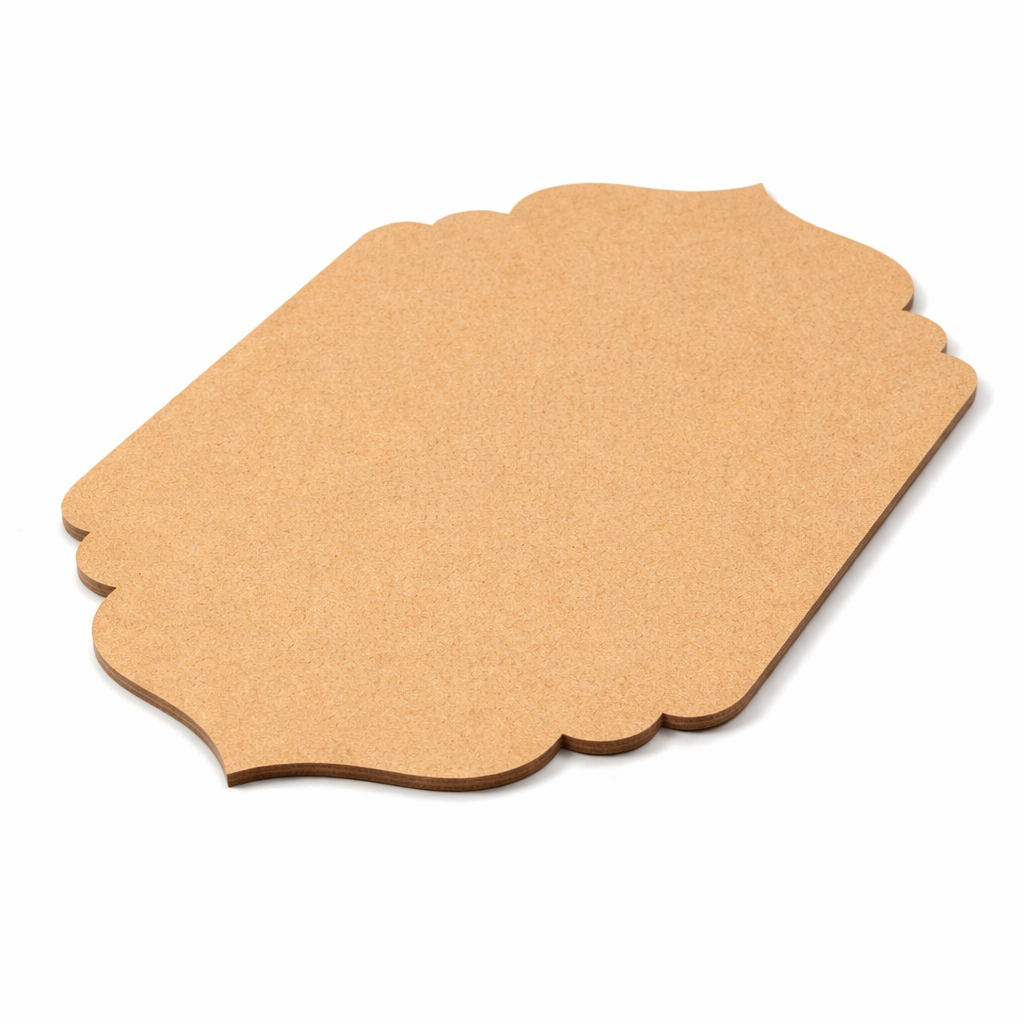 Plain arch-shaped MDF DIY board with smooth unpainted surface for painting, name plate making, and decorative craft projects