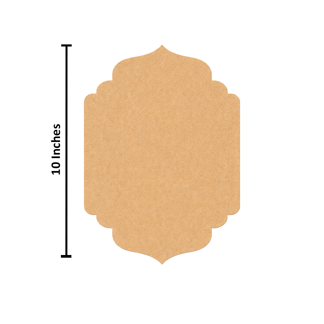 Plain arch-shaped MDF DIY board with smooth unpainted surface for painting, name plate making, and decorative craft projects with size