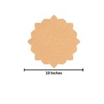 Plain lotus-shaped MDF DIY board with smooth unpainted surface for painting, mandala art, rangoli, and decorative craft projects with size