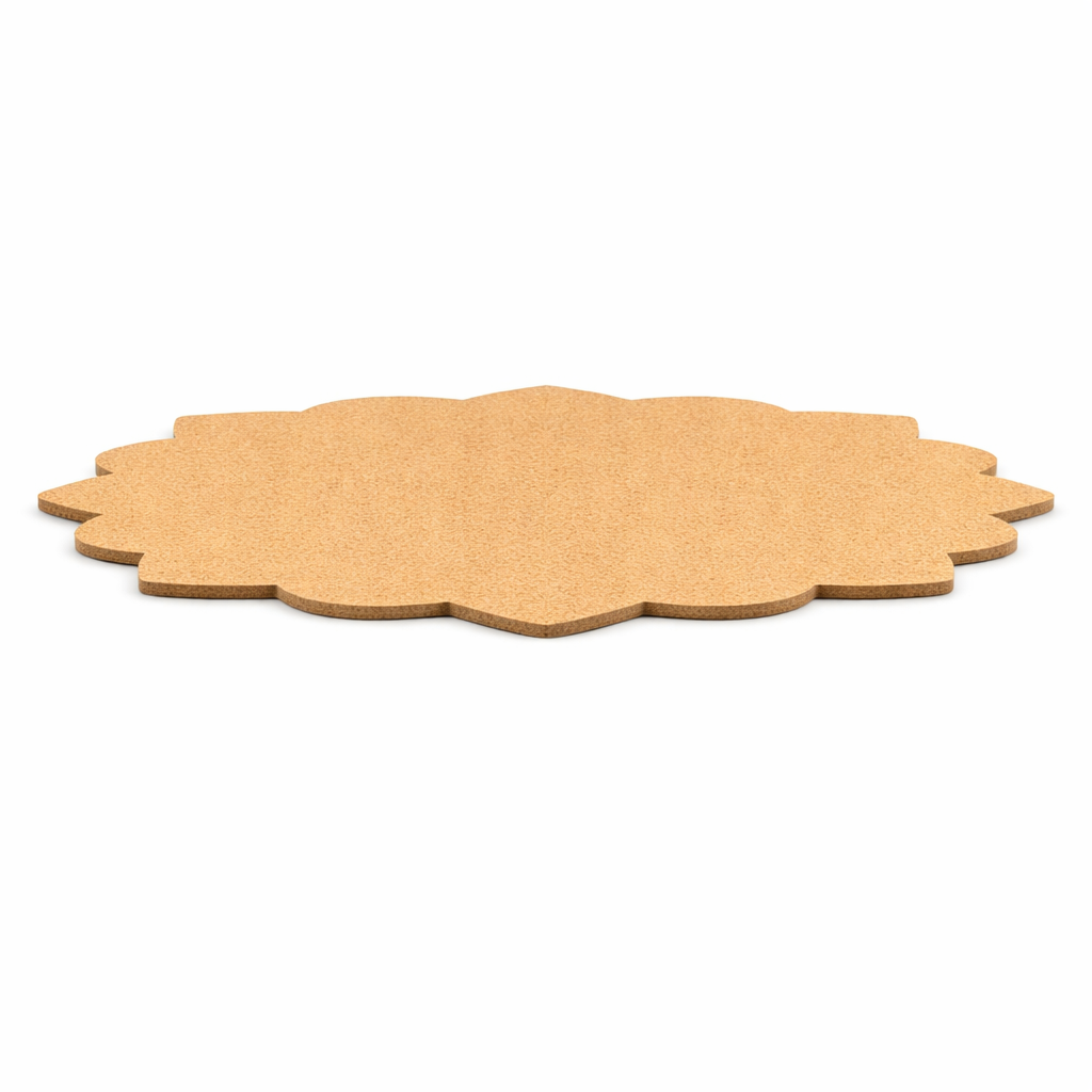 Plain lotus-shaped MDF DIY board with smooth unpainted surface for painting, mandala art, rangoli, and decorative craft projects show by angle 