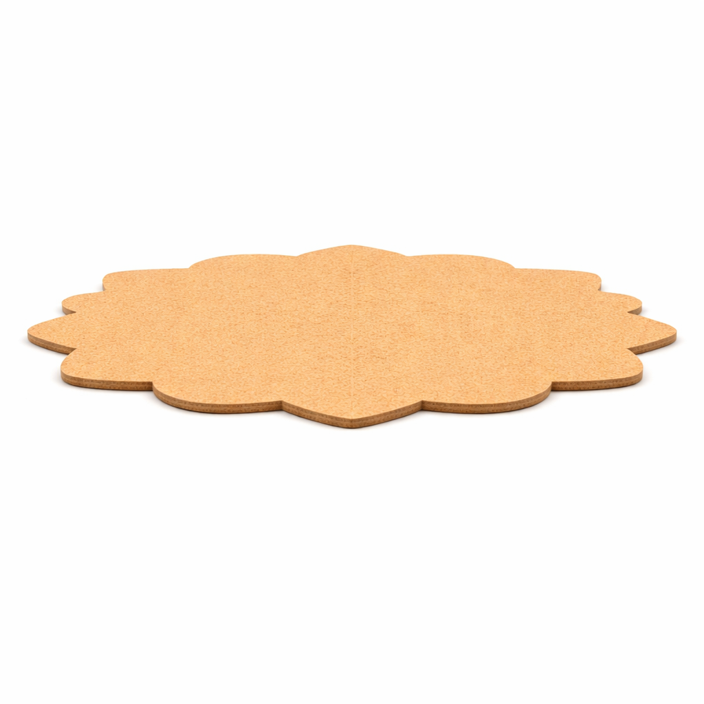 Plain lotus-shaped MDF DIY board with smooth unpainted surface for painting, mandala art, rangoli, and decorative craft projects