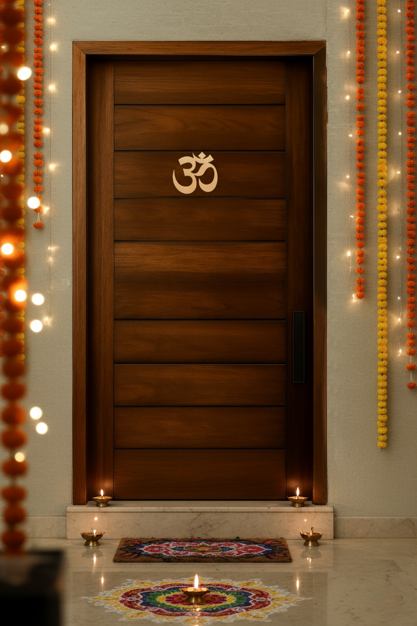 Om symbol MDF wall hanging spiritual décor for pooja room and home entrance