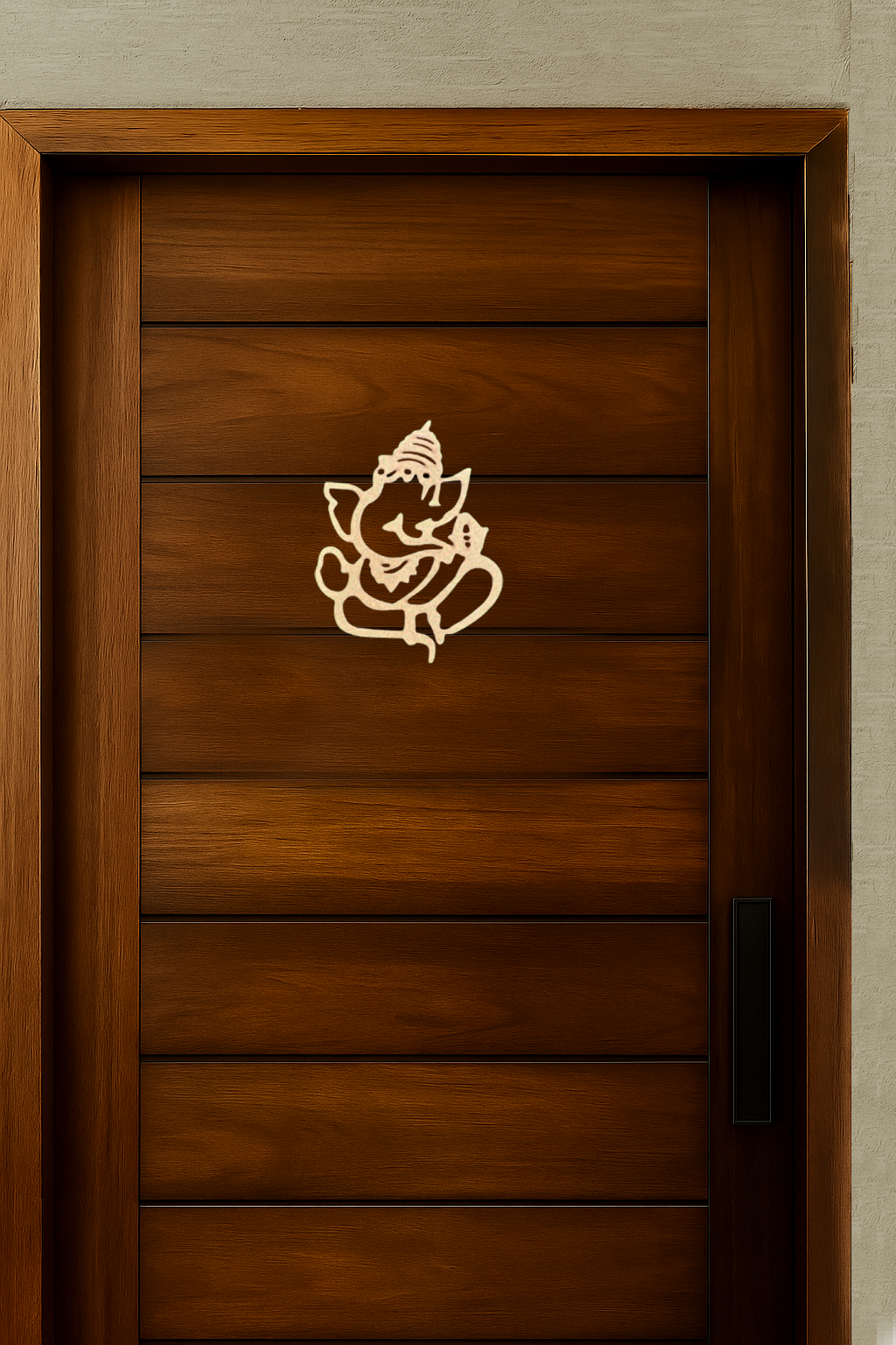 Minimalistic Ganpati outline MDF cutout wall hanging for pooja room and festive décor