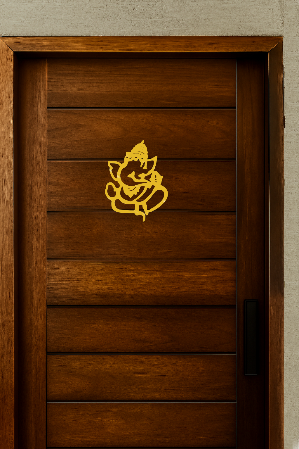 Minimalistic Ganpati outline MDF cutout wall hanging for pooja room and festive décor