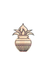 Kalash MDF cutout with coconut and leaves for pooja room and festival decoration