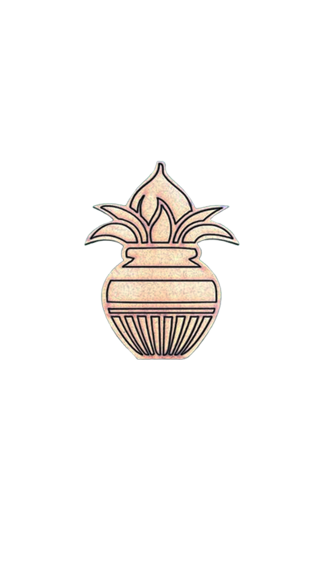 Kalash MDF cutout with coconut and leaves for pooja room and festival decoration
