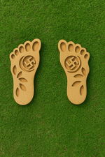 Lakshmi Charan Paduka MDF cutouts with Swastik for Diwali and pooja room decoration