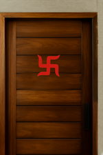 Swastik MDF cutout for home entrance, pooja room, and Diwali decoration
