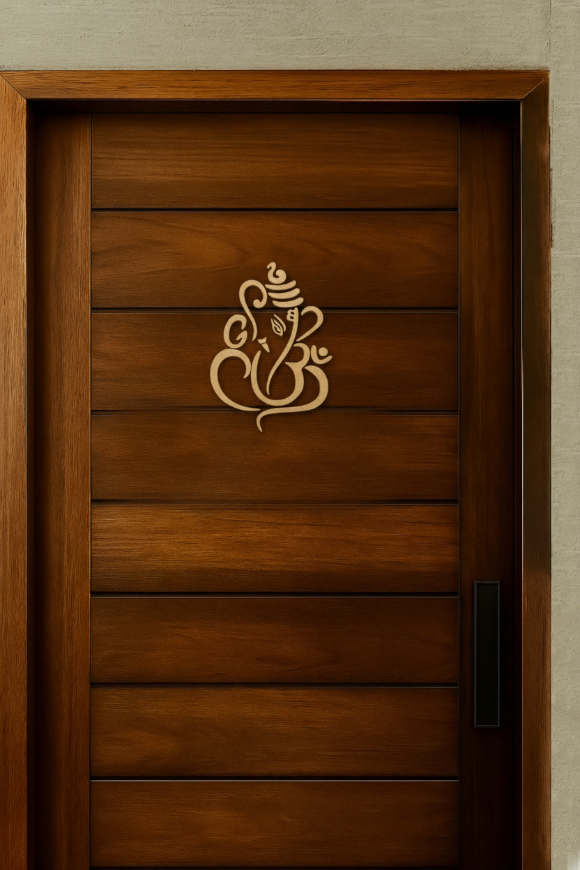 Stylized Ganesha MDF cutout for pooja room, wall décor, and festive decoration