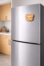 MDF panda DIY fridge magnet unpainted craft cutout for painting, mounted on fridge