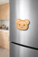 MDF panda DIY fridge magnet unpainted craft cutout for painting, mounted on fridge