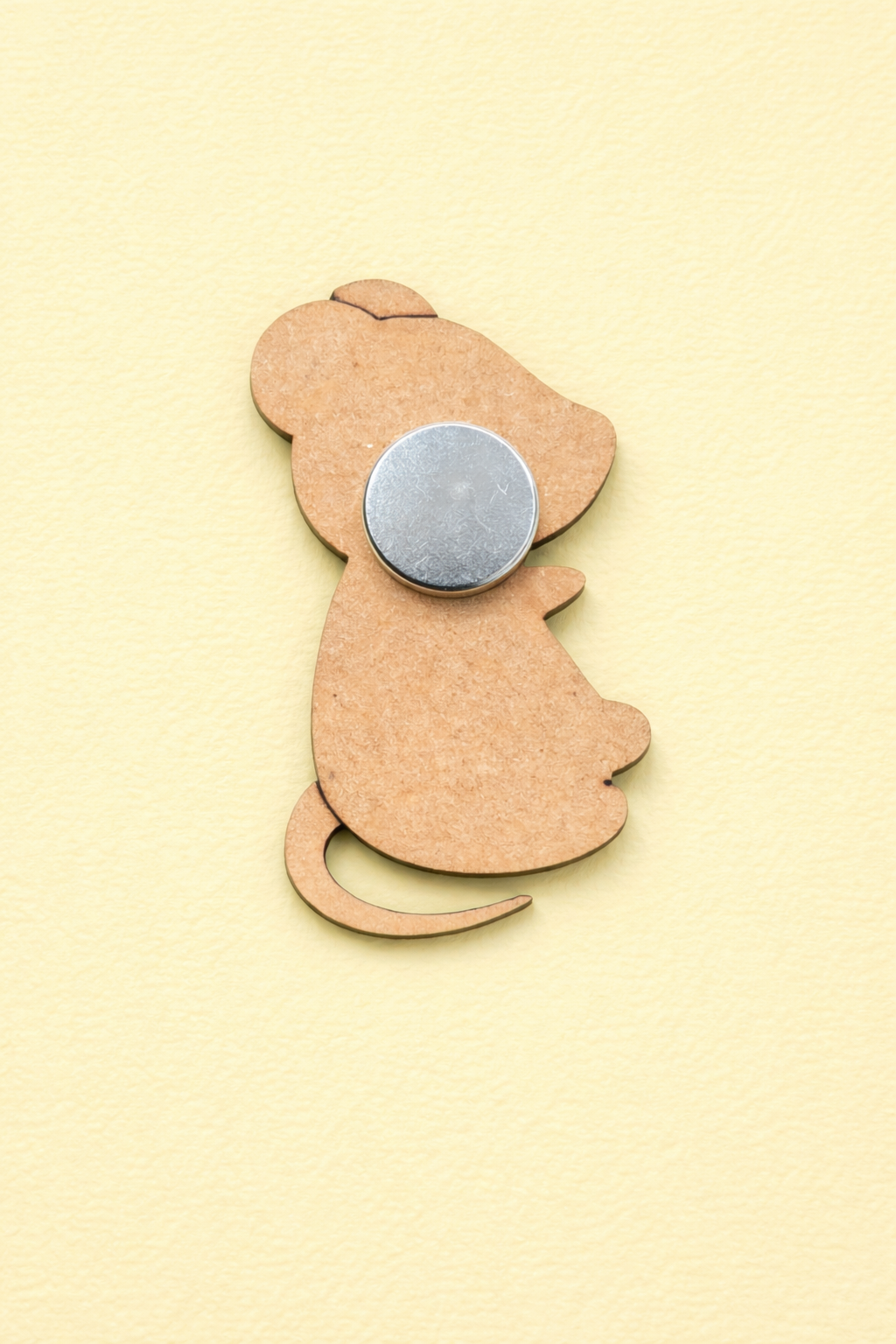 MDF mouse DIY fridge magnet unpainted craft cutout for painting and decoration back side 