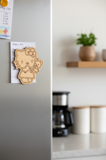 MDF cute girl DIY fridge magnet unpainted craft cutout for painting and decoration mounted on fridge 