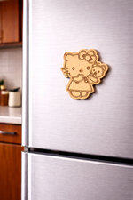 MDF cute girl DIY fridge magnet unpainted craft cutout for painting and decoration mounted on fridge 