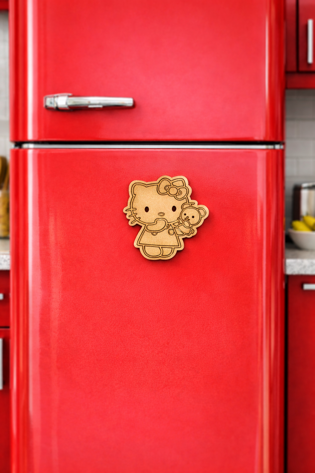 MDF cute girl DIY fridge magnet unpainted craft cutout for painting and decoration mounted on fridge 