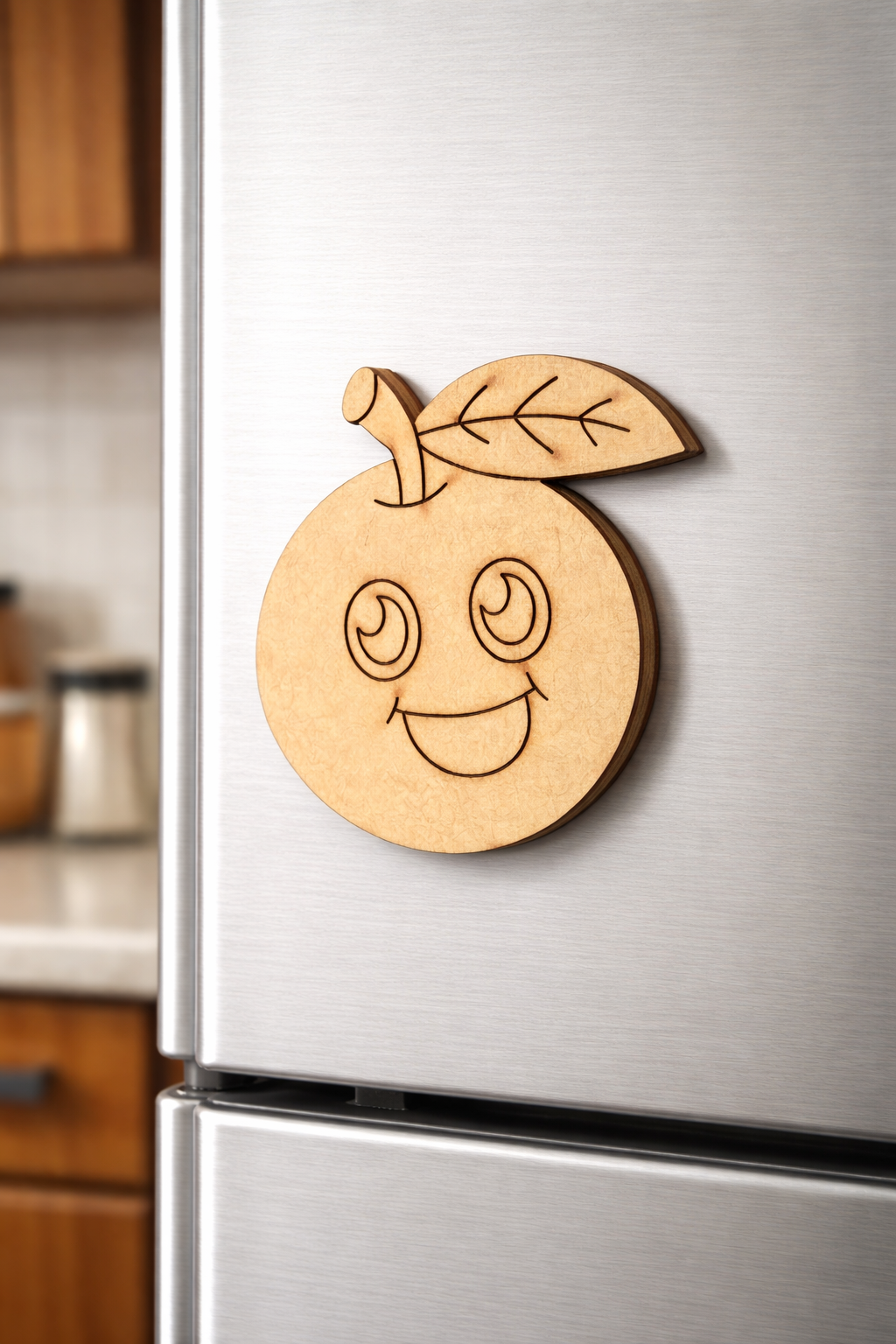 MDF apple DIY fridge magnet unpainted craft cutout for painting and decoration mounted on fridge 