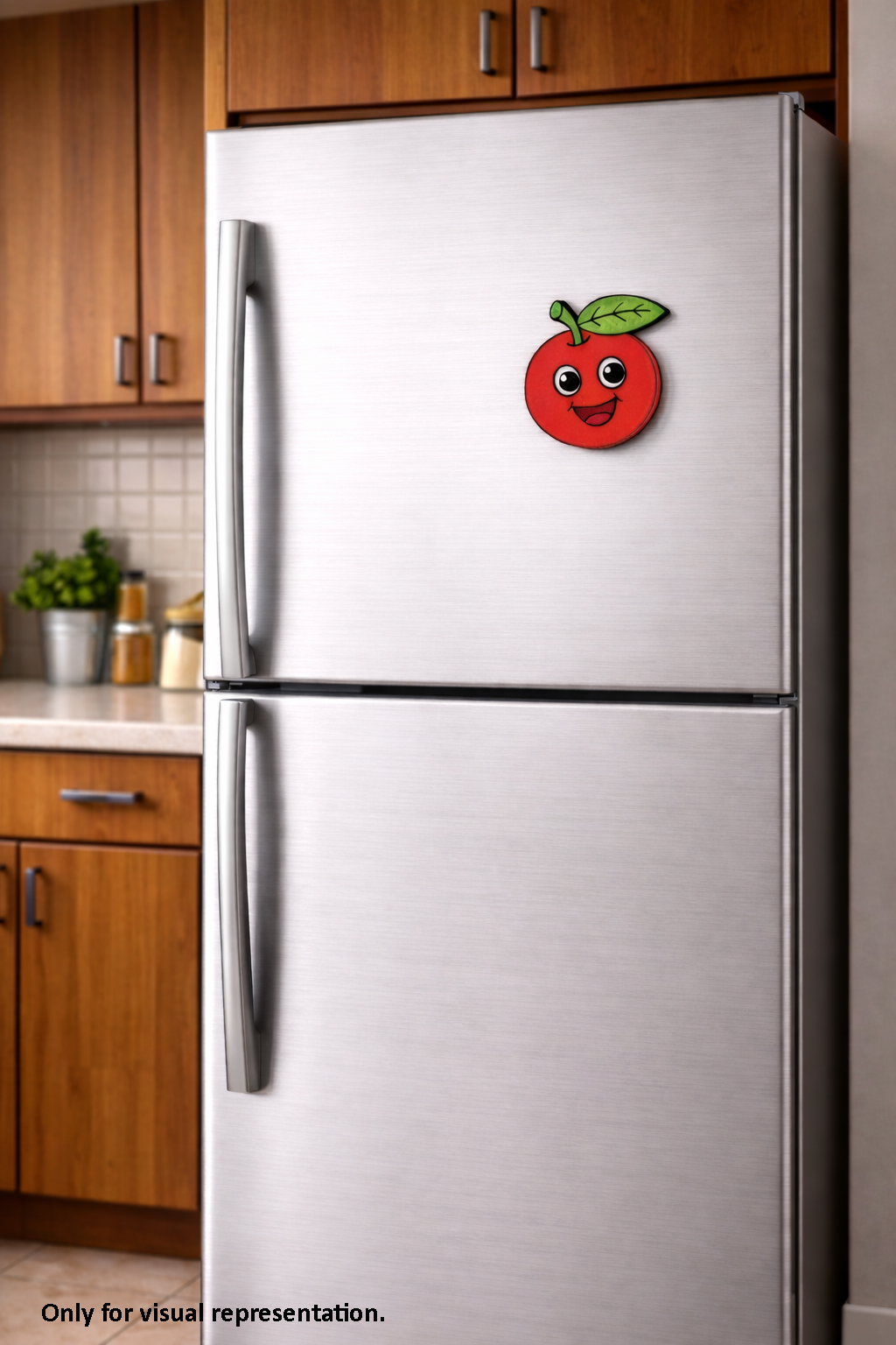 MDF apple DIY fridge magnet painted craft cutout for painting and decoration mounted on fridge 