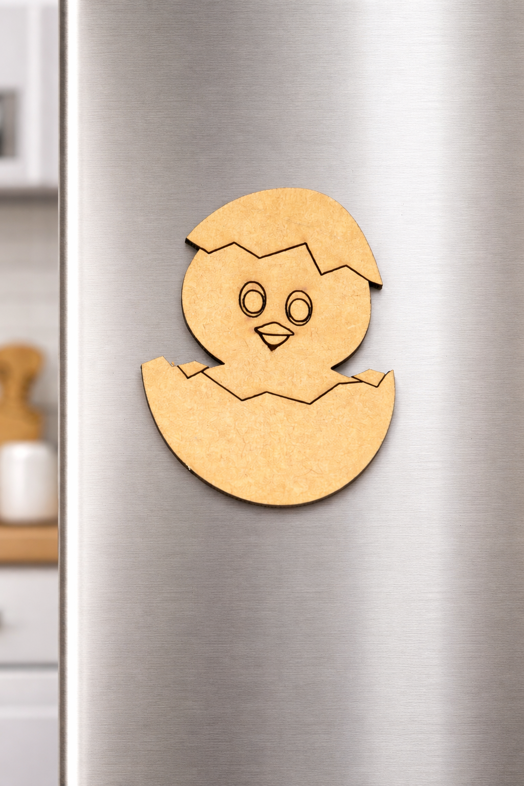 MDF chick DIY fridge magnet unpainted craft cutout for painting and decoration mounted on fridge 