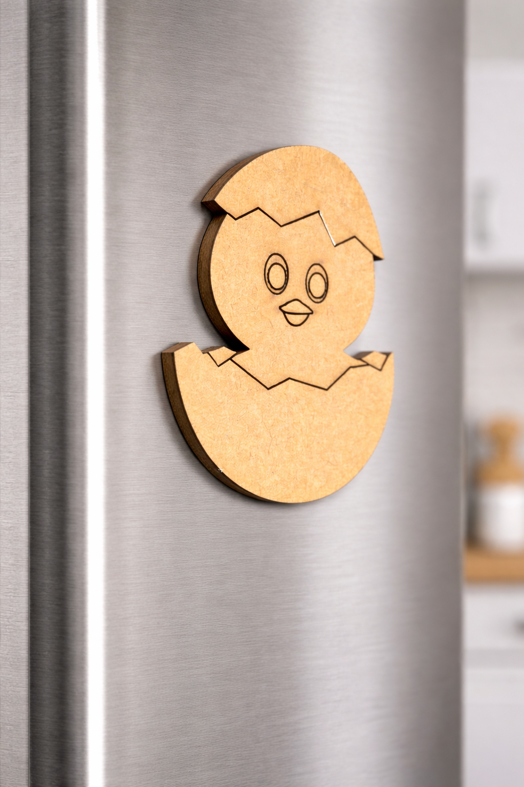 MDF chick DIY fridge magnet unpainted craft cutout for painting and decoration mounted on fridge 