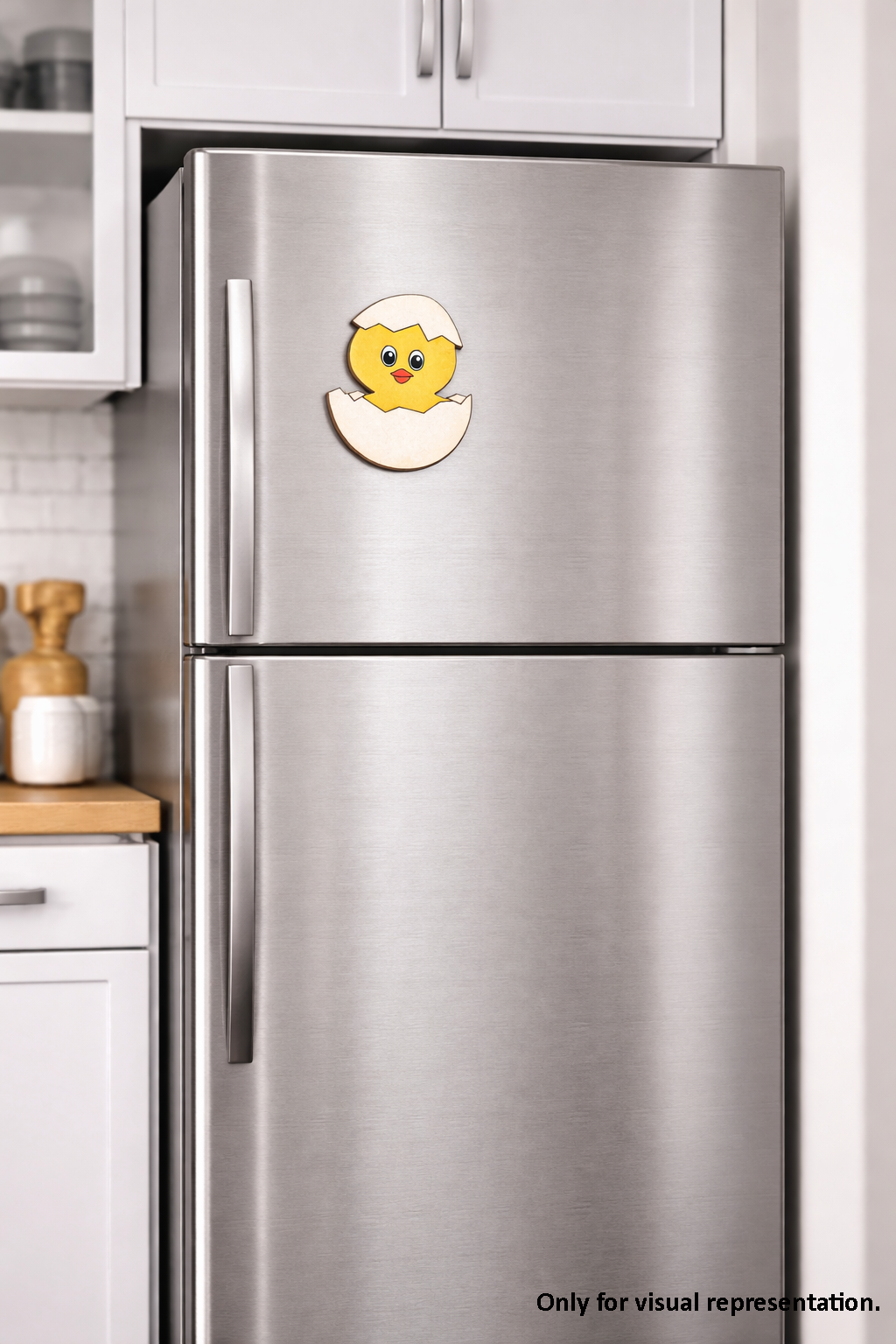 MDF chick DIY fridge magnet painted craft cutout for painting and decoration mounted on fridge 