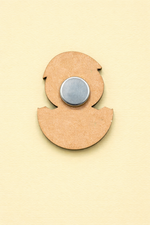 backside of MDF chick DIY fridge magnet unpainted craft cutout for painting and decoration