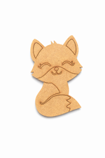 MDF fox DIY fridge magnet unpainted craft cutout for painting and decoration