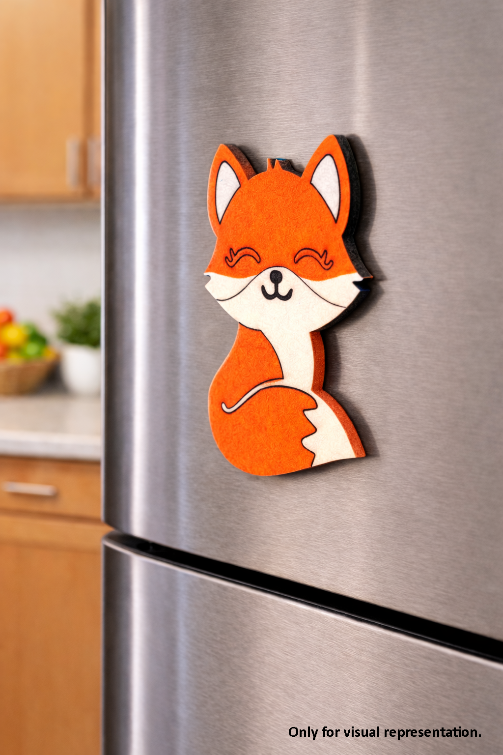 MDF fox DIY fridge magnet painted craft cutout for painting and decoration mounted on fridge