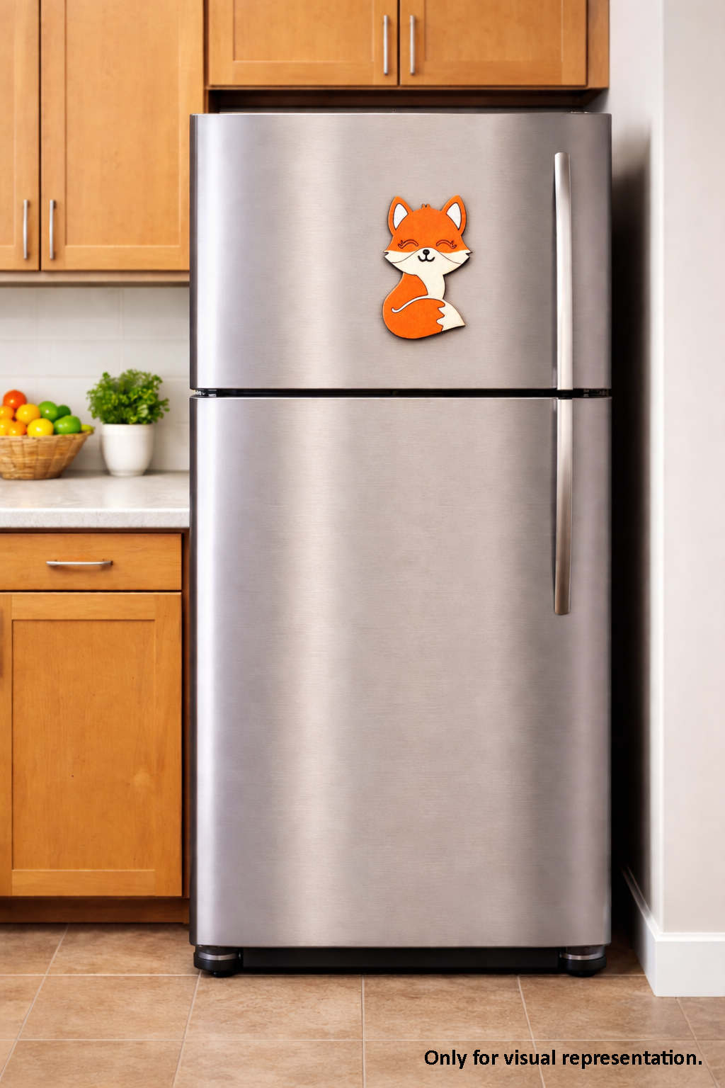 MDF fox DIY fridge magnet painted craft cutout for painting and decoration mounted on fridge