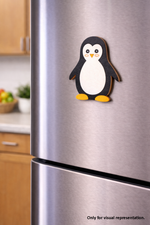 MDF penguin DIY fridge magnet painted craft cutout for home decor mounted on fridge 