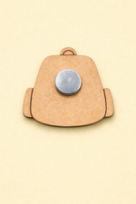 backside of MDF backpack DIY fridge magnet unpainted craft cutout for home decor