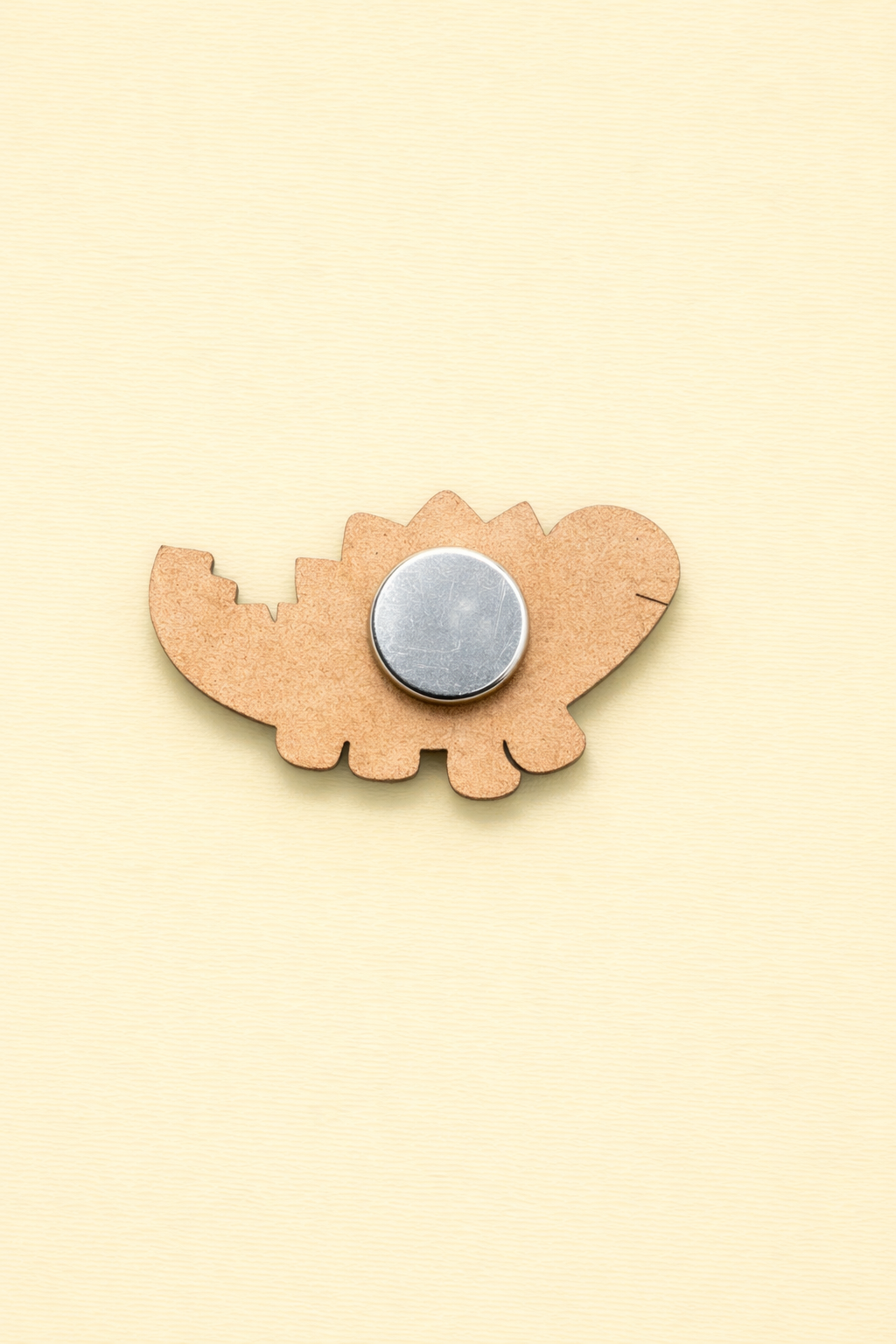 backside of MDF dinosaur DIY fridge magnet unpainted craft cutout for home decor