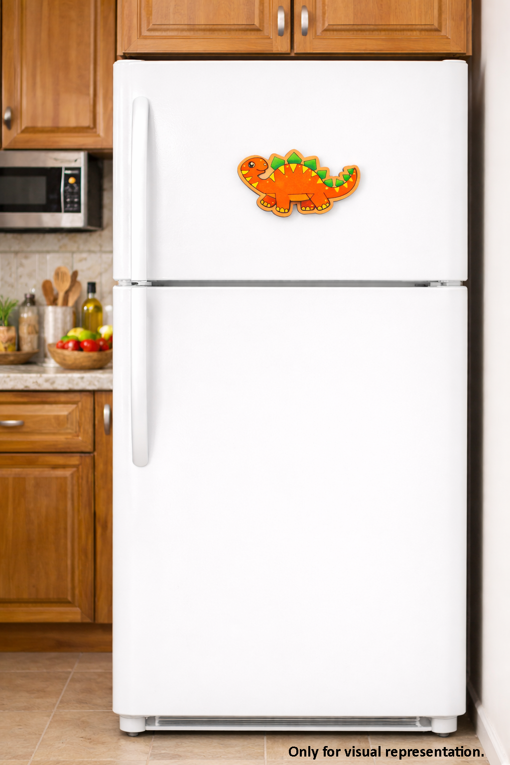 MDF dinosaur DIY fridge magnet painted craft cutout for home decor mounted on fridge