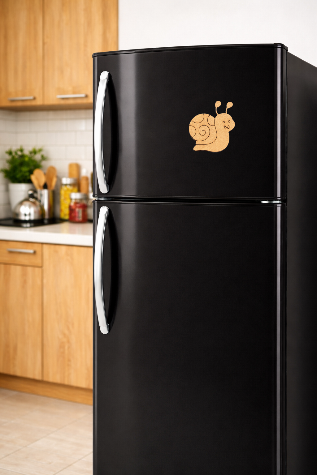 MDF snail DIY fridge magnet unpainted craft cutout for home decor mounted on fridge 