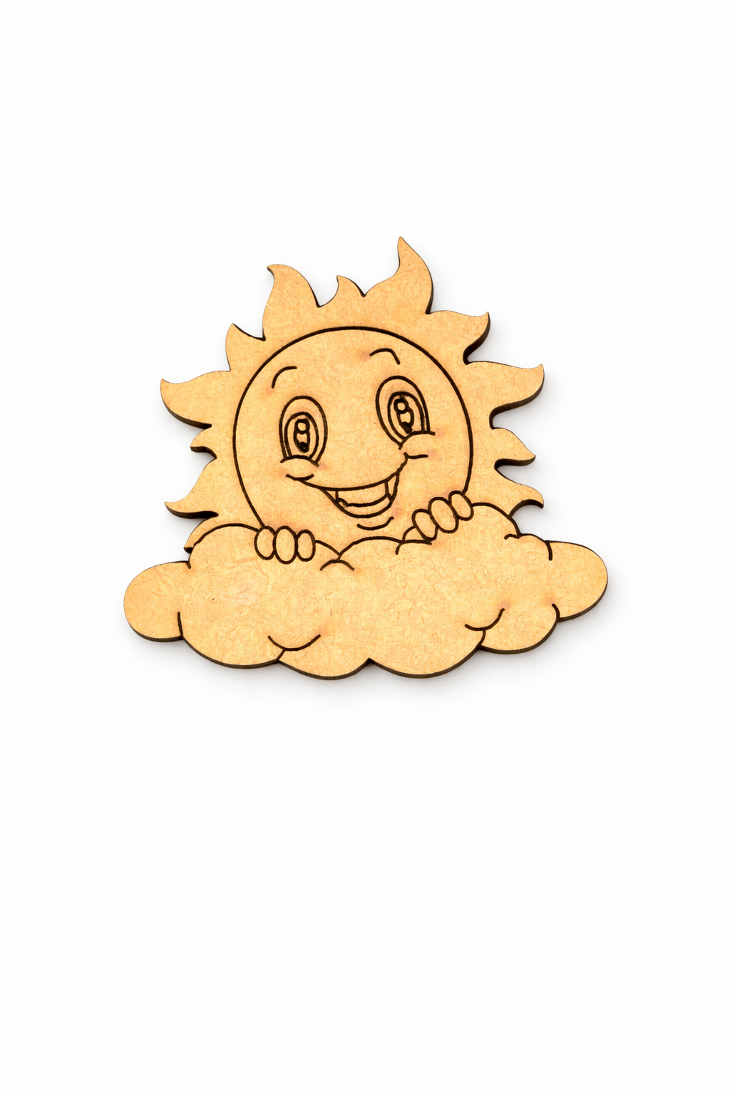 MDF sun DIY fridge magnet unpainted craft cutout for home decor 