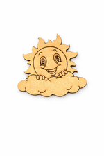 MDF sun DIY fridge magnet unpainted craft cutout for home decor 